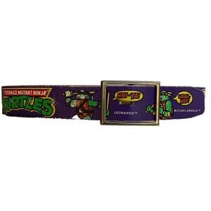 Vtg 1988 Lee Teenage Mutant Ninja Turtles TMNT Leather Kids Belt 20-22 USA Made